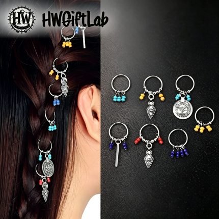 Silver Beaded Hair Accessory Set