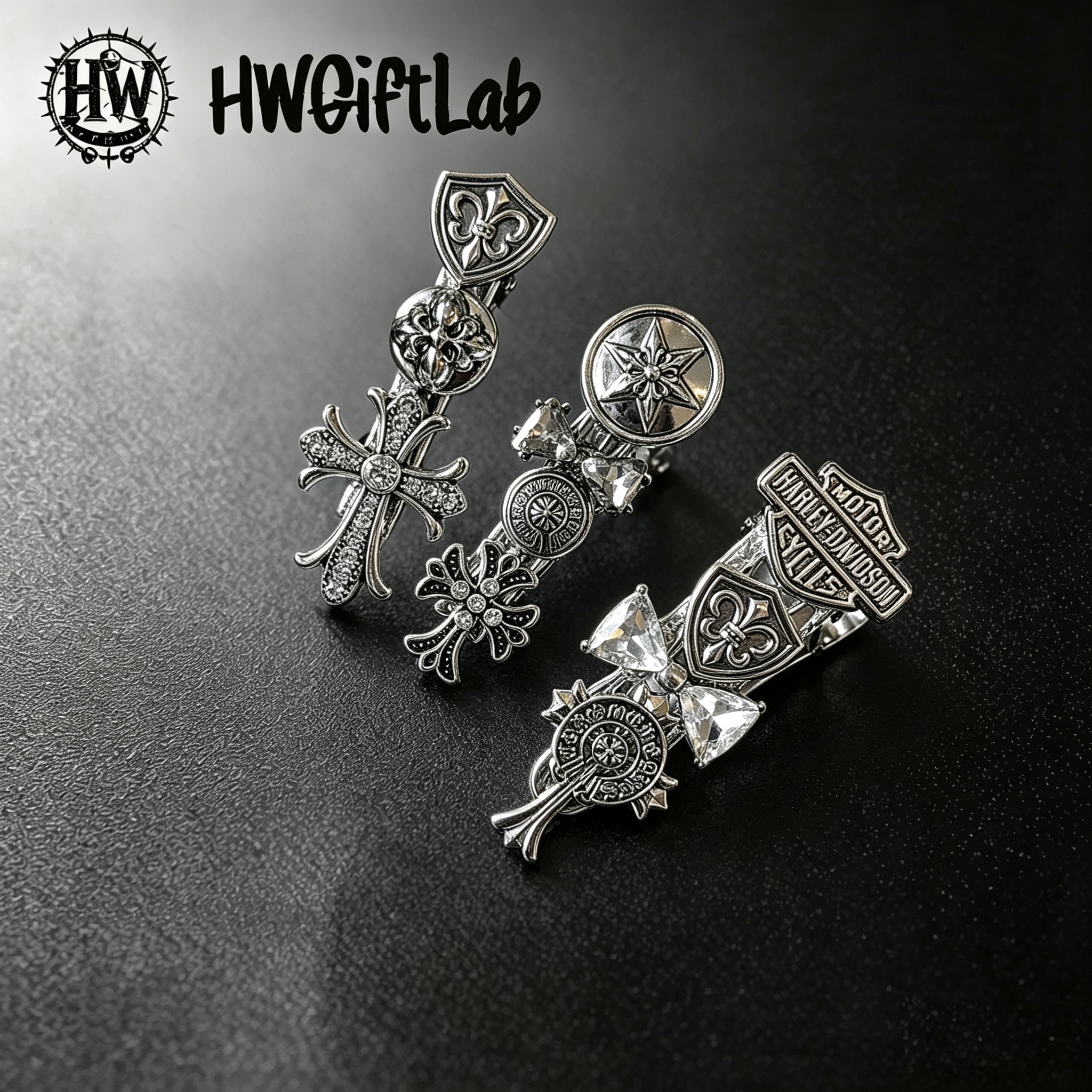 发饰D (1) Cross Medal Hair Clip - Image 1