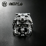 Wolf Head Skull Open Ring
